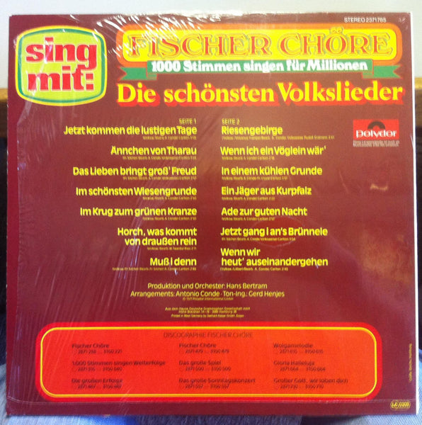 Fischer Chore - Die Schonsten Volkslieder LP Mint- 2371 785 Vinyl German 1st - Shuga Records