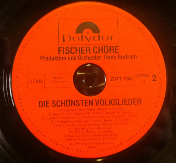 Fischer Chore - Die Schonsten Volkslieder LP Mint- 2371 785 Vinyl German 1st - Shuga Records
