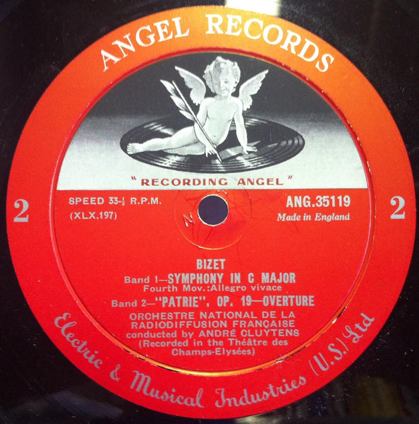 Andre Cluytens - Bizet Symphony In C LP VG ANG 35119 Record UK Angel 1st Mono - Shuga Records
