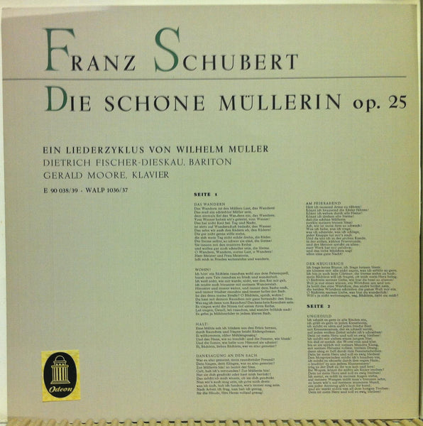 FISCHER DIESKAU & GERALD MOORE schubert die schone mullerin 2 LP Mint- German - Shuga Records