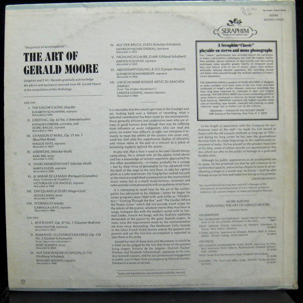 Gerald Moore - The Art Of LP Mint- M-60044 Mono Vinyl 1967 Record w/Insert - Shuga Records