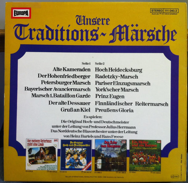 Julius Herrmann & Bartels, Freese - Unsere Traditions Marsche LP Mint- 111 040.3 - Shuga Records