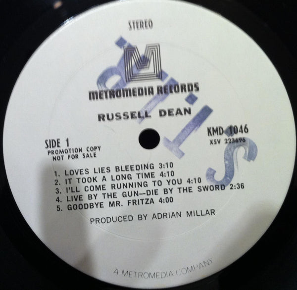 Russell Dean - Russell Dean - VG+ LP Record 1971 Metromedia USA White Label Promo Vinyl - Pop Rock / Folk Rock - Shuga Records