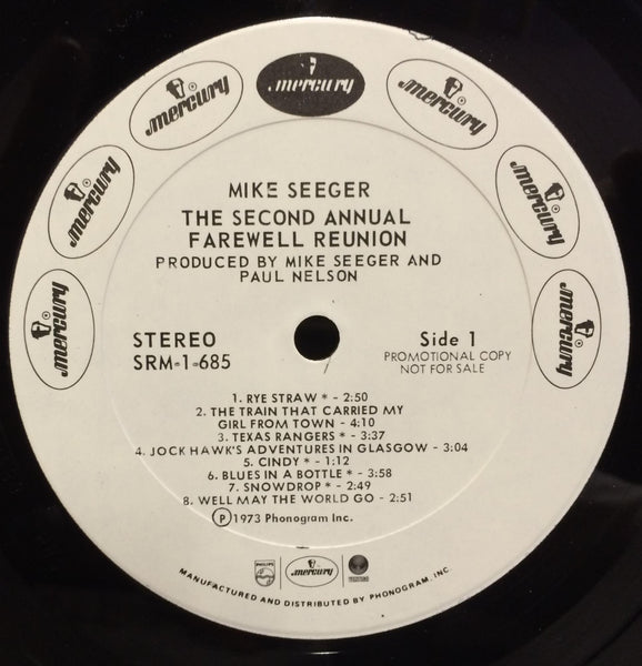 Mike Seeger - The Second Annual Farewell Reunion - Mint- LP Record 1973 Mercury Promo Vinyl - Folk / Bluegrass - Shuga Records