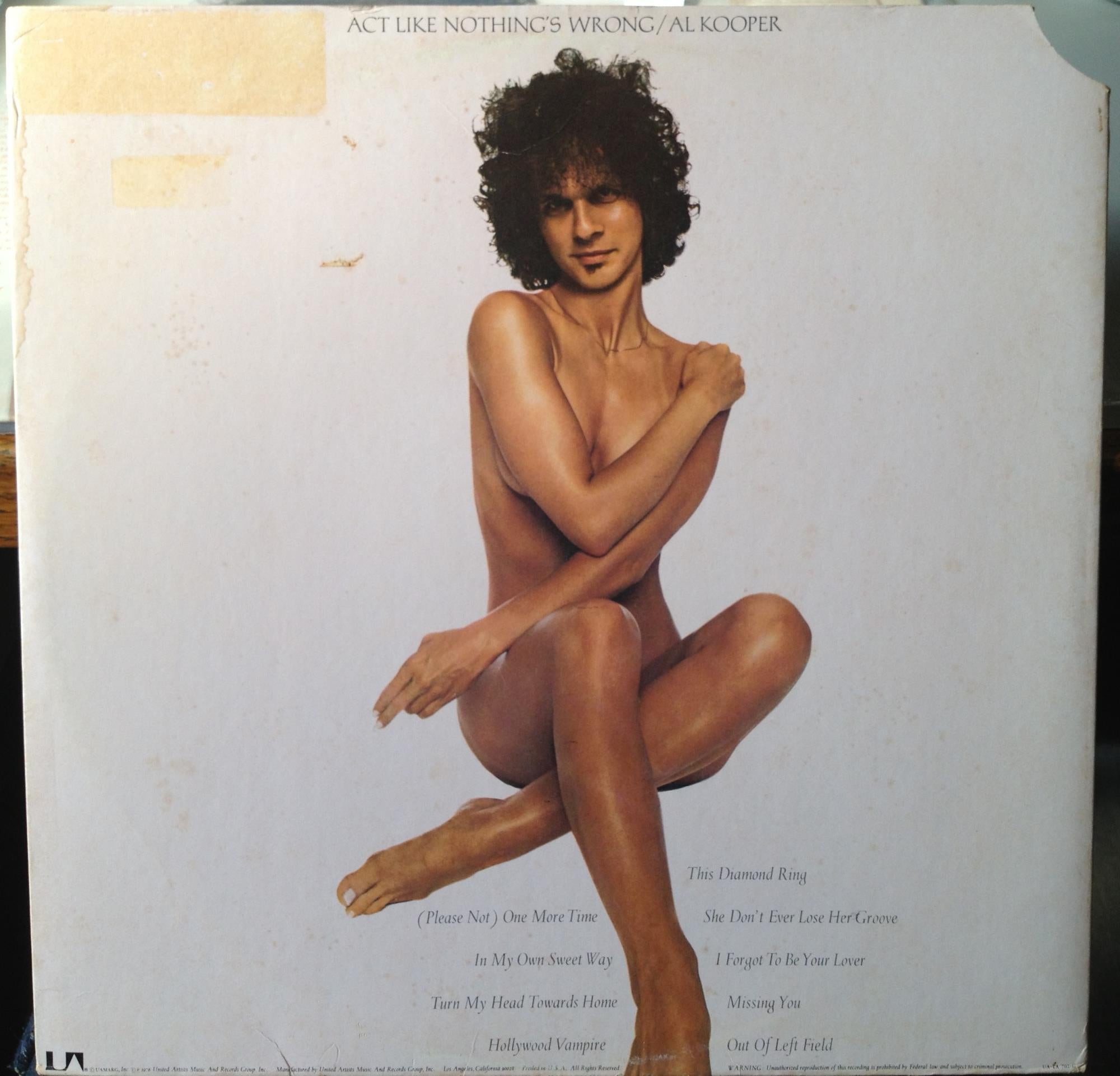 Al Kooper - Act Like Nothing's Wrong LP VG+ UA LA702 G Vinyl 1976 Record - Shuga Records