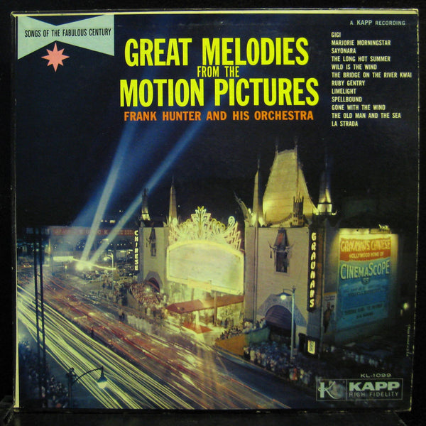 Frank Hunter - Great Melodies From The Motion Pictures LP Mint- KL-1099 Mono - Shuga Records