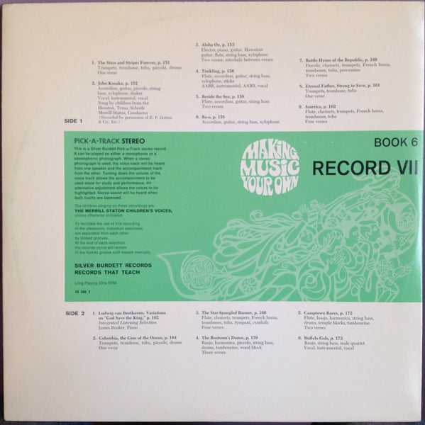 SILVER BURDETT - MAKING MUSIC YOUR OWN book 6 record VII LP VG+ 75 286 7 Vinyl - Shuga Records