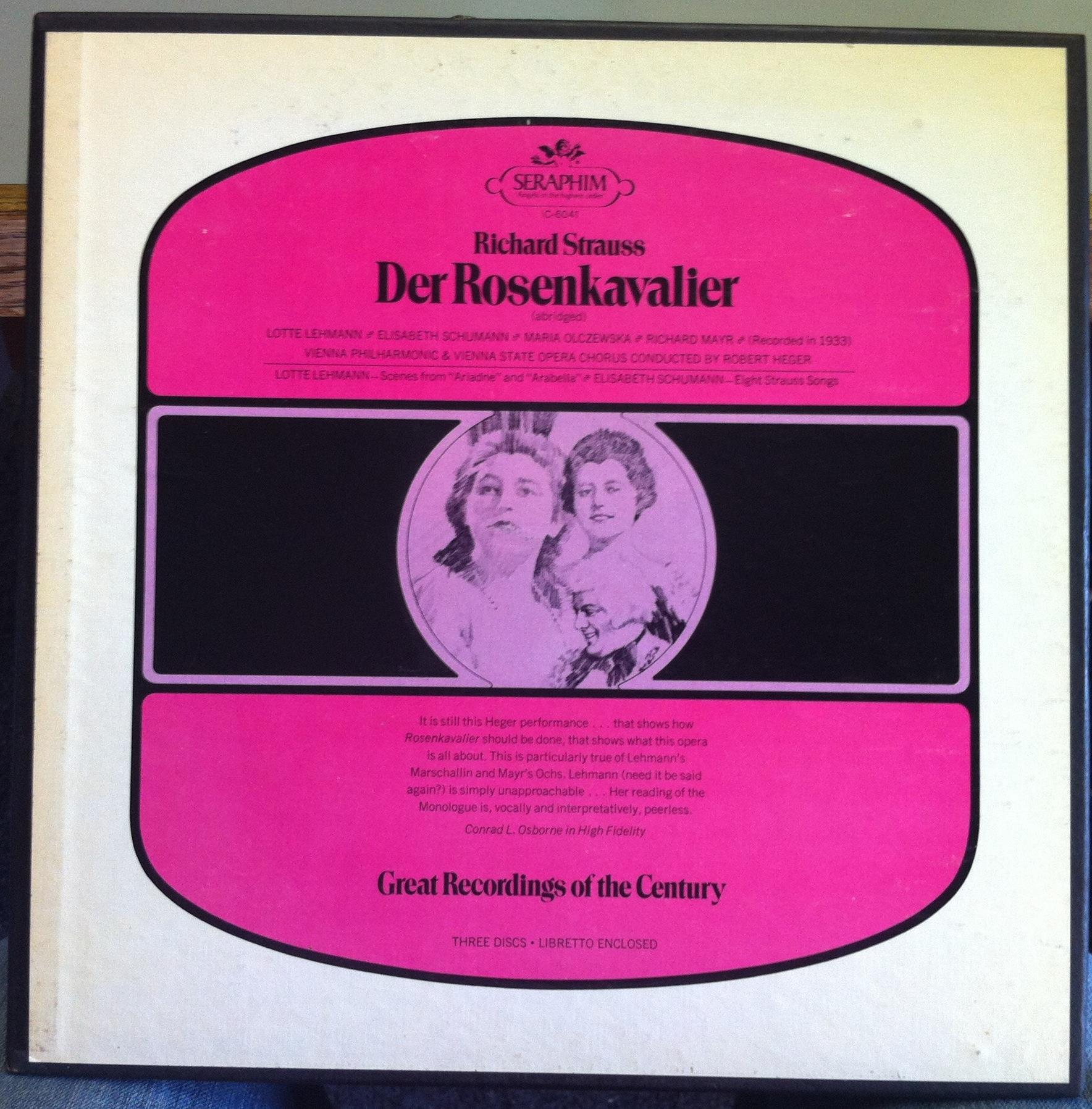 Robert Heger - Strauss Der Rosenkavalier 3 LP Mint- IC-6041 Lotte Lehmann w/Book - Shuga Records
