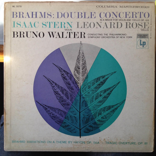 ISAAC STERN & LEONARD ROSE brahms double concerto LP VG+ 6 Eye ML 5076 CBS 1956 - Shuga Records