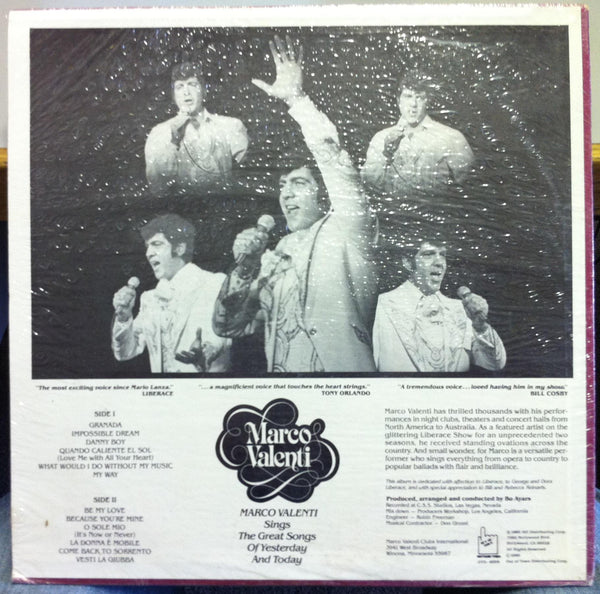 Marco Valenti - Sings Great Songs Of Yesterday & Today LP New Sealed OTD-8005 - Shuga Records