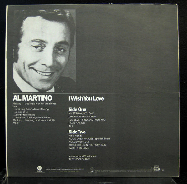 Al Martino - I Wish You Love LP VG+ SF-8-0714 Vinyl Record Club Pressing - Shuga Records
