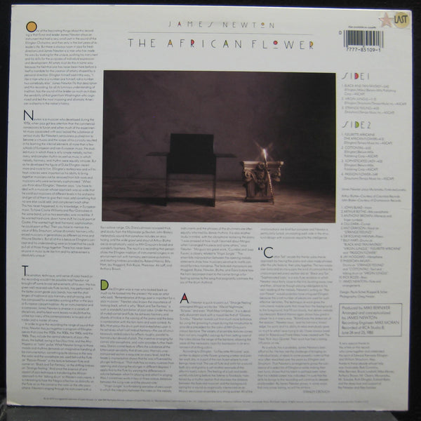 James Newton - The African Flower LP Mint- BT 85109 Vinyl 1985 Record w/Inner - Shuga Records