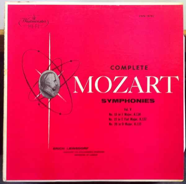 Erich Leinsdorf - Mozart Symphony No 18,19,20 LP VG+ XWN 18782 Wesminster 50s - Shuga Records