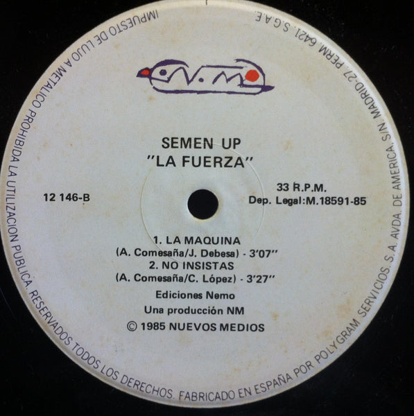 Semen Up - Lo Estas Haciendo Muy Bien EP VG 12 146 Vinyl 1985 Spain Press - Shuga Records