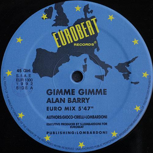 Alan Barry - Gimme Gimme 12"  VG+ EUR 1300 Vinyl 1992 Record - Shuga Records