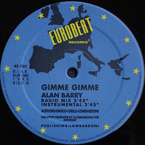 Alan Barry - Gimme Gimme 12"  VG+ EUR 1300 Vinyl 1992 Record - Shuga Records