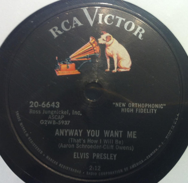 ELVIS PRESLEY love me tender /anyway you want me 10" VG+ 20-6643 RARE 78 1s/1s - Shuga Records