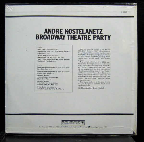 Andre Kostelanetz - Broadway Theatre Party LP New Sealed P-13560 Vinyl Record - Shuga Records