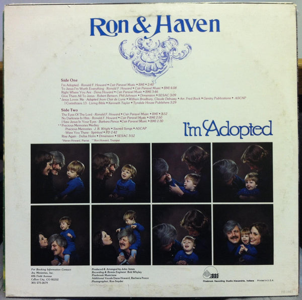 Ron & Haven Howard - I'm Adopted LP VG+ Private CO Xian Folk Strange Christian