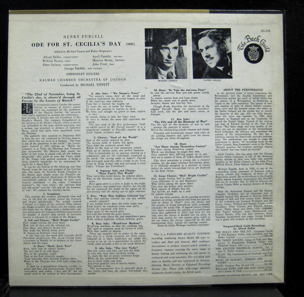 Michael Tippett Ambrosian Singers - Purcell Ode On St Cecilias Day LP Mono Mint- - Shuga Records