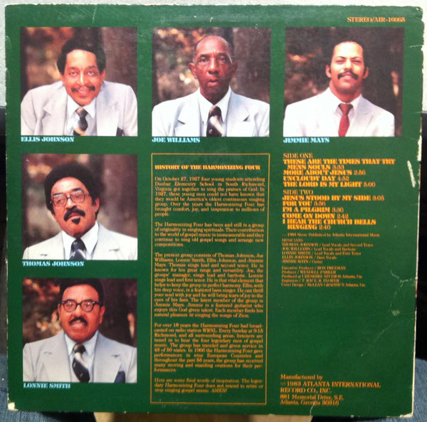 THE HARMONIZING FOUR these are the times LP VG+ AIR 10065 Black Gospel Soul 1983 - Shuga Records