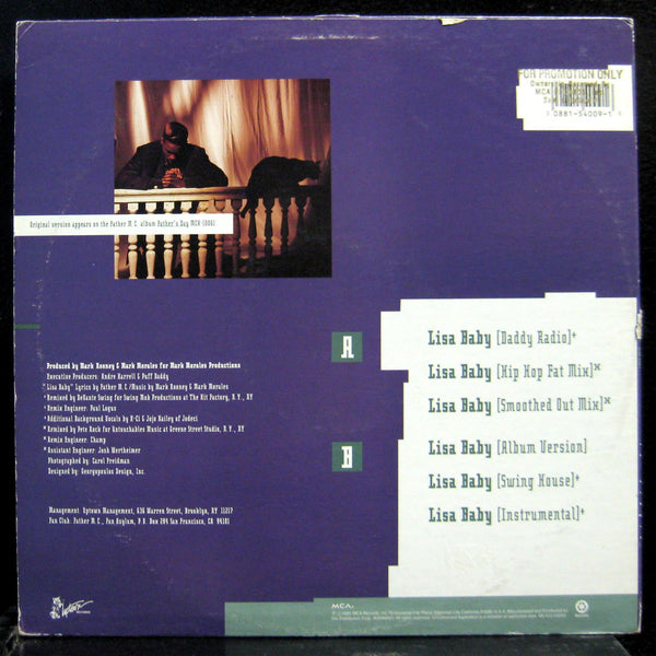 Father MC - Lisa Baby 12" VG+ MCA12 54009 Vinyl 1991 Record Promo - Shuga Records