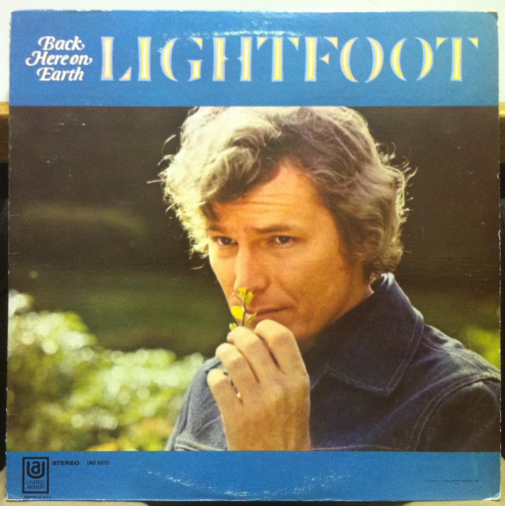 GORDON LIGHTFOOT back here on earth LP VG+ UAS 6672 Stereo 1968 USA Original - Shuga Records