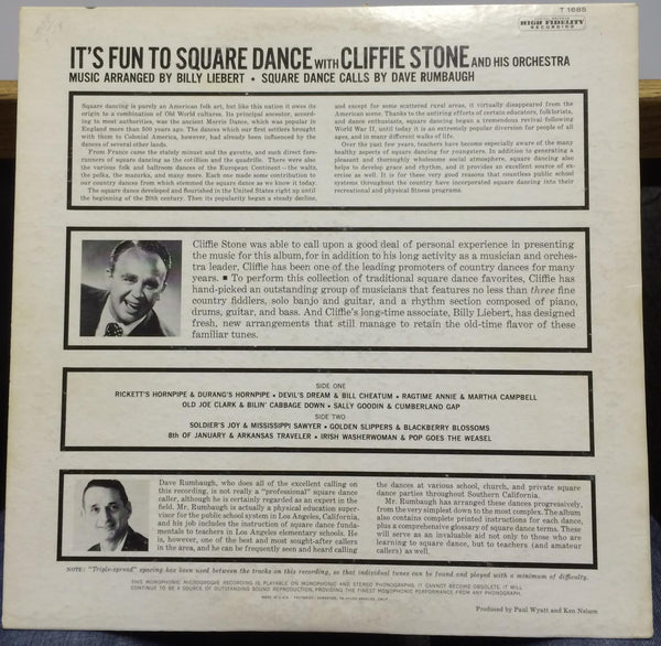 CLIFFIE STONE it's fun to square dance LP Mint- T-1685 Capitol Mono USA w/Insert - Shuga Records