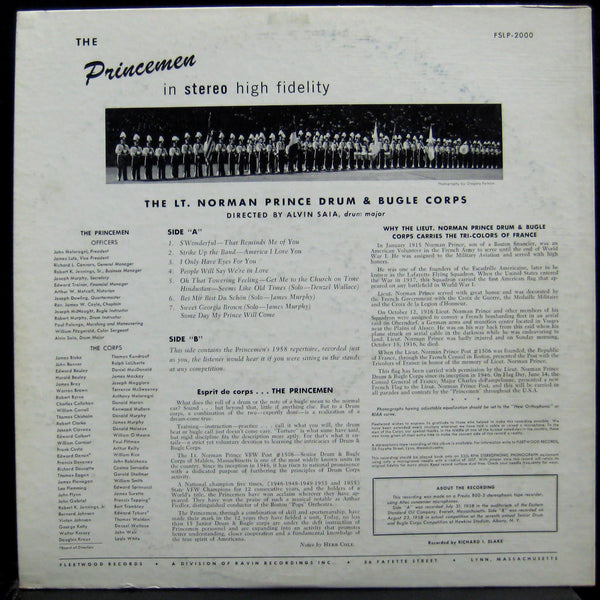 LT. NORMAN PRINCE DRUM & BUGLE CORPS the princemen LP VG+ FSLP 2000 Vinyl - Shuga Records