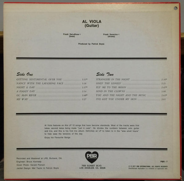 AL VIOLA salutations f.s. LP Mint- PBR-7 Vinyl 1977 Private Jazz Frank Sinatra