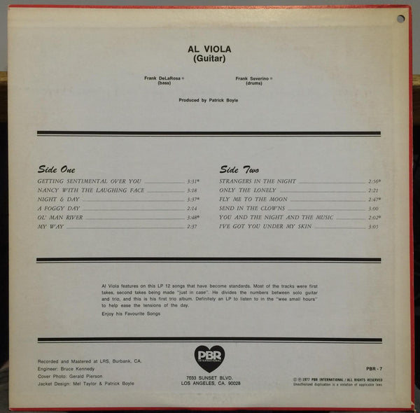 AL VIOLA salutations f.s. LP Mint- PBR-7 Vinyl 1977 Private Jazz Frank Sinatra - Shuga Records