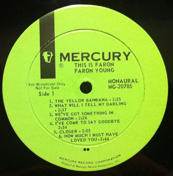 FARON YOUNG this is faron LP VG+ Promo label MG-20785 Mono USA 1963 Record - Shuga Records