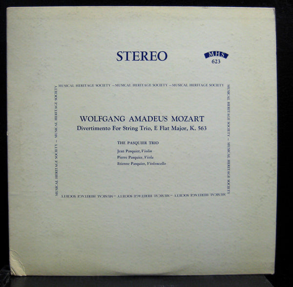 PASQUIER TRIO mozart divertimento for string LP Mint- MHS 623S Stereo Vinyl - Shuga Records