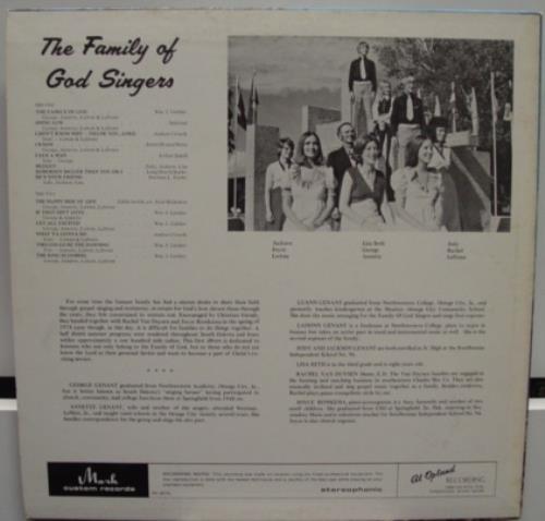 Family Of God Singers - S/T LP VG MC 6076 Vinyl 1976 Record Private - Shuga Records