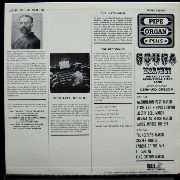 Gerhard Gregor U.S. Regimental Field Band - Sousa Marches LP VG+ SAS 604 Vinyl - Shuga Records