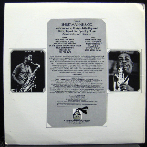 Shelly Manne & Co - Signature LP VG+ FD 10150 Vinyl 1973 Record - Shuga Records