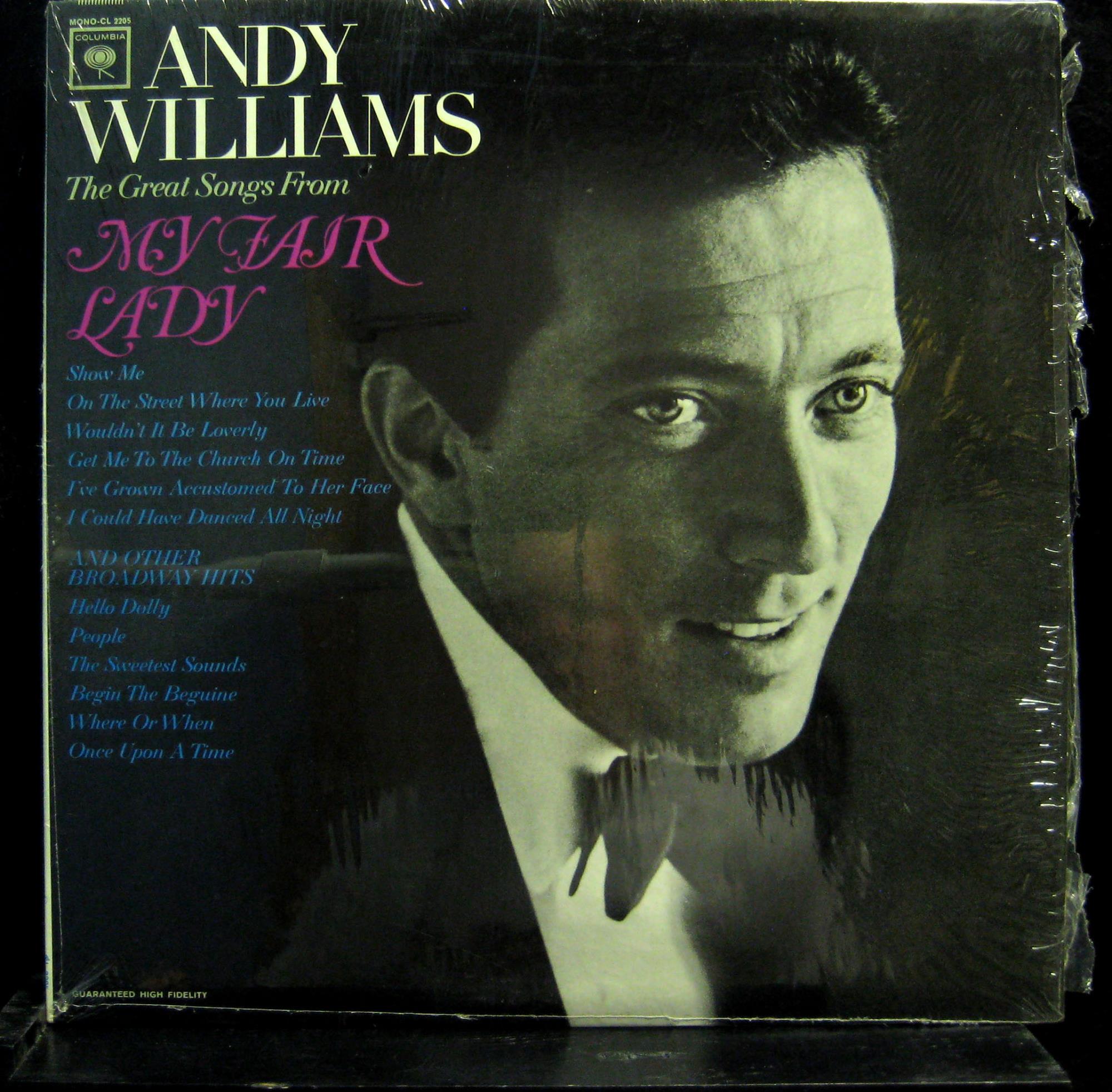 ANDY WILLIAMS  great songs from my fair lady LP Mint- CL 2205 2 Eye Vinyl - Shuga Records