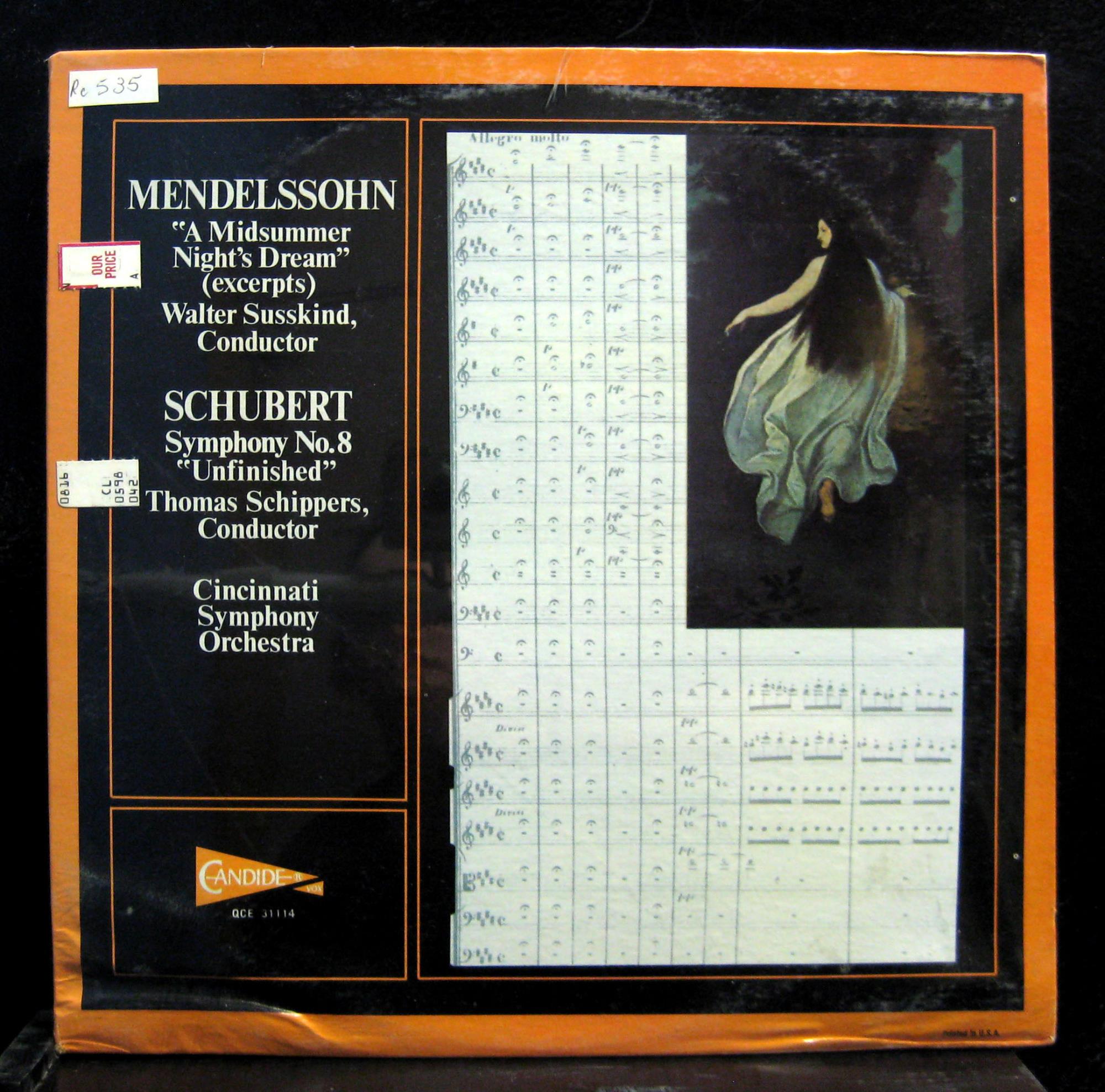 SUSSKIND & SCHIPPERS mendelssohn & schubert LP Sealed QCE 31114 Quadraphonic - Shuga Records
