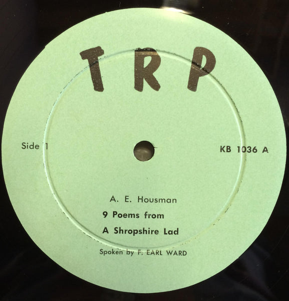 F Earl Ward - Housman 16 Poems From A Shropshire Lad LP Mint- Private Poetry 1st - Shuga Records