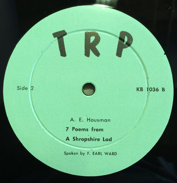 F Earl Ward - Housman 16 Poems From A Shropshire Lad LP Mint- Private Poetry 1st - Shuga Records