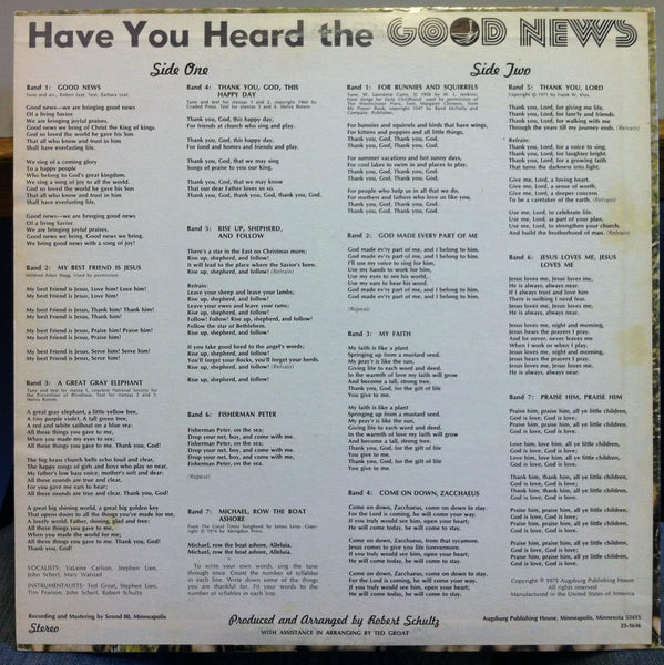 Robert Schultz & Ted Groat - Have You Heard The Good News LP VG+ Private Xian - Shuga Records