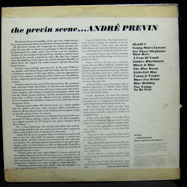 Andre Previn - The Scene LP VG+ SE3908 Mono USA Vinyl 1961 Record - Shuga Records