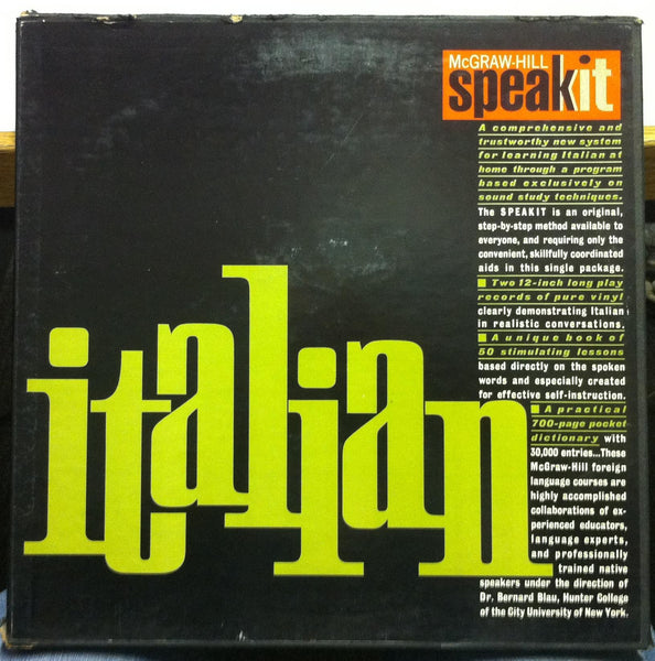 McGraw Hill Speakit Italian 2 LP Box Set Mint- 05873 USA Mono 1961 w/2 Books - Shuga Records