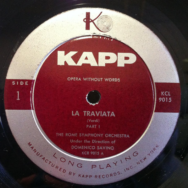 Domenico Savino - Verdi La Traviata LP Mint- KCL-9015 Kapp Mono USA Record - Shuga Records