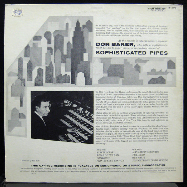 Don Baker - Sophisticated Pipes LP VG+ T-1171 Mono Vinyl Record - Shuga Records