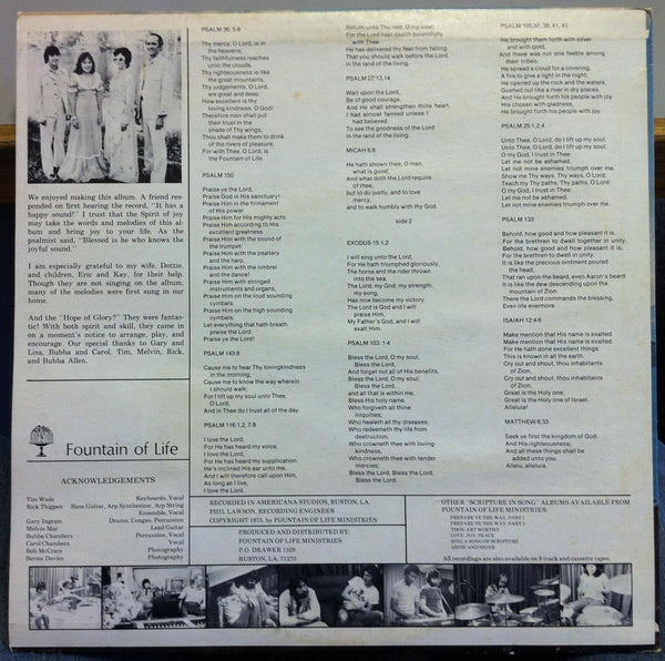 JIM MOORE & HOPE OF GLORY unto thee o lord LP Mint- Private Psych Xian Rock 1975 - Shuga Records
