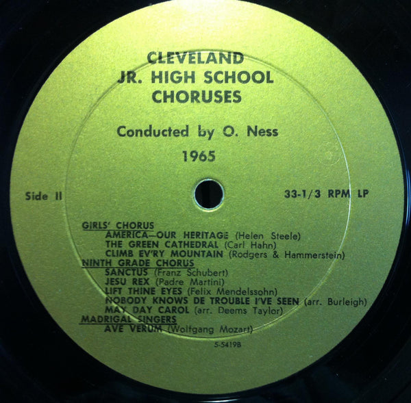 Cleveland Jr. High School - 1965 Band & Choruses LP VG+ Mono USA Hand Made Cover - Shuga Records