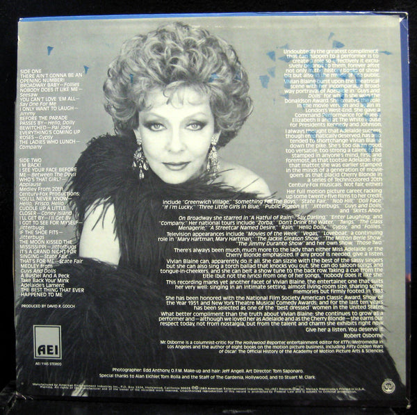 Vivian Blaine - For You LP VG+ AEI-1145 Vinyl 1983 Record - Shuga Records