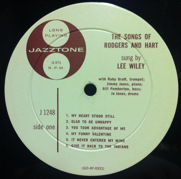 Lee Wiley And Her Friends - The Songs Of Rodgers & Hart LP VG J 1248 Mono 1956 - Shuga Records