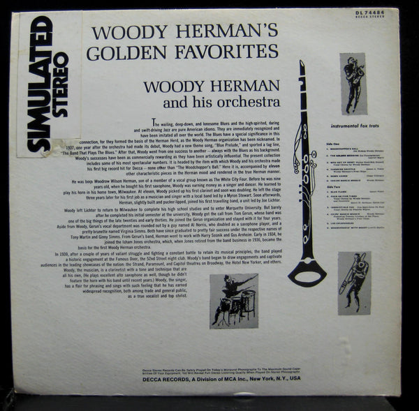 Woody Herman - Golded Favorites LP Mint- DL 74484 Vinyl  Record - Shuga Records